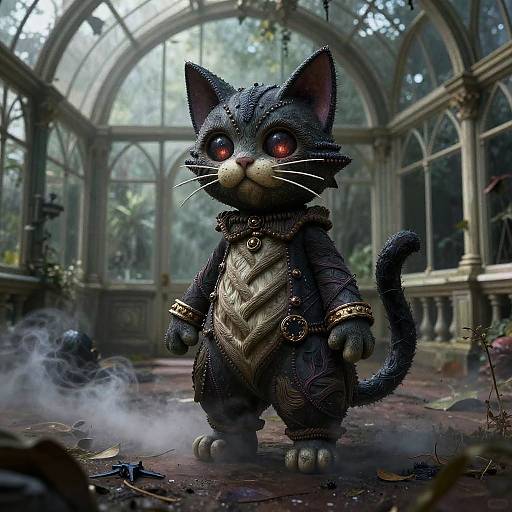 Gothic Haunted Porcelain Cat