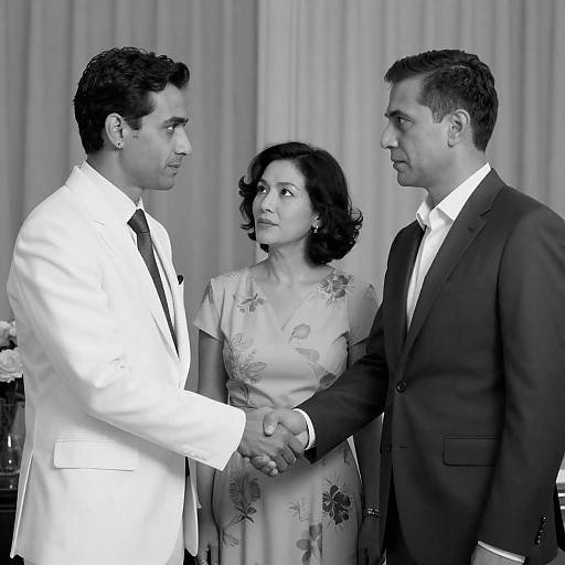 Elegant Handshake in Classic Black and White