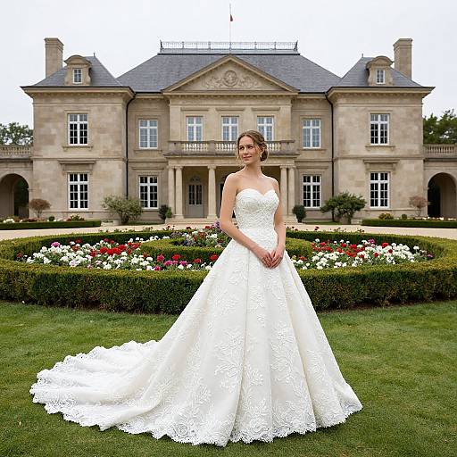 Elegant Bride by Colonial Mansion