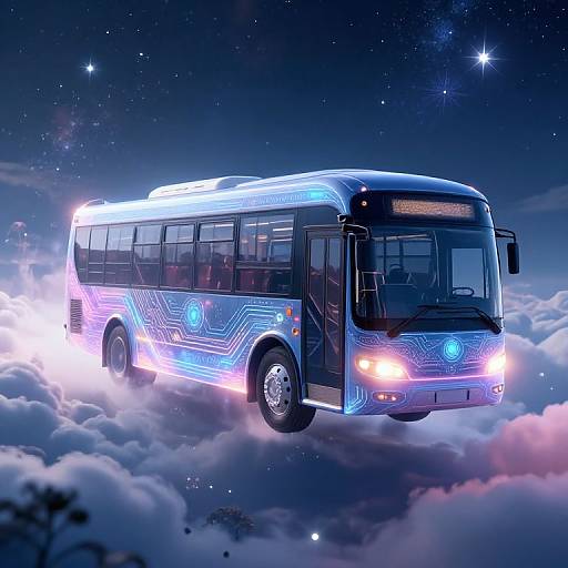 Surreal Magic Bus AI Journey