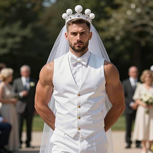 Muscular Male Bride Stag Costume Photograph
