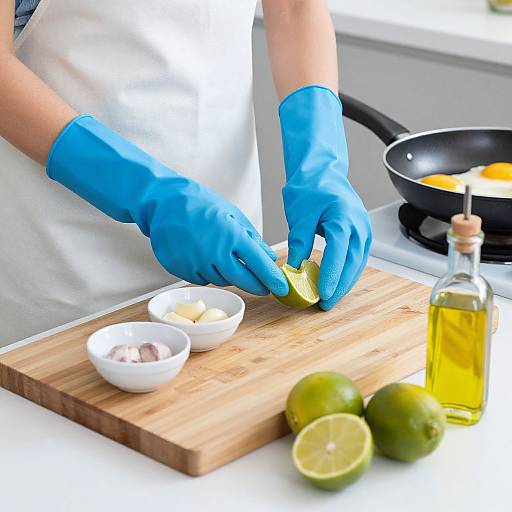 Woman Cooking with Fresh Ingredients