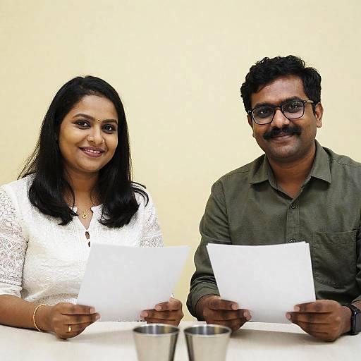 Smiling Couple at a Table Setting