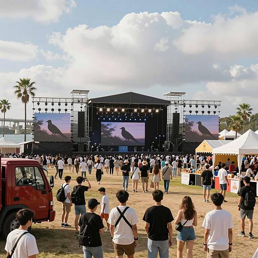 Outdoor Summer Festival with Large Stage and Crowd