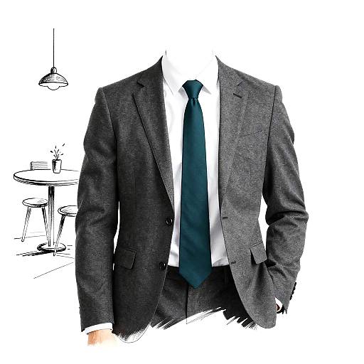 Minimalist Charcoal Blazer Fashion Illustration