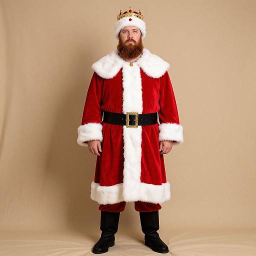 Bearded Santa Claus with Gold Crown