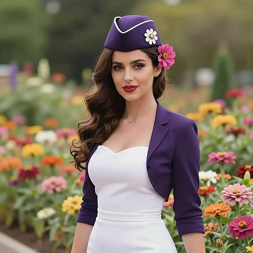 Young Woman in Floral Garden Portrait
