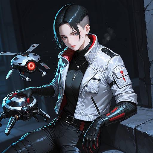 Illustration of Hack (apex legends), apex legends in the style of Greem bang