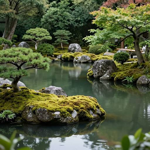 Tranquil Japanese Garden Pond
