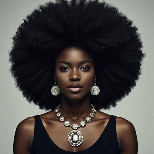 Elegant African American Woman with Afro Hairstyle