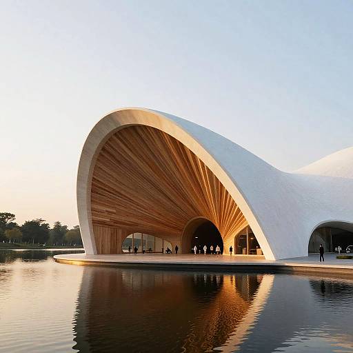 Futuristic White Foam Lake Building