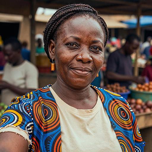 Market Selfie: West African Woman Portrait