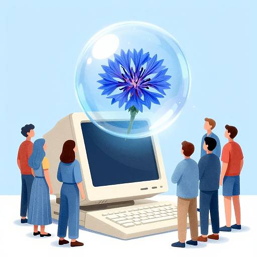 Retro Computer Summons Glass Sphere