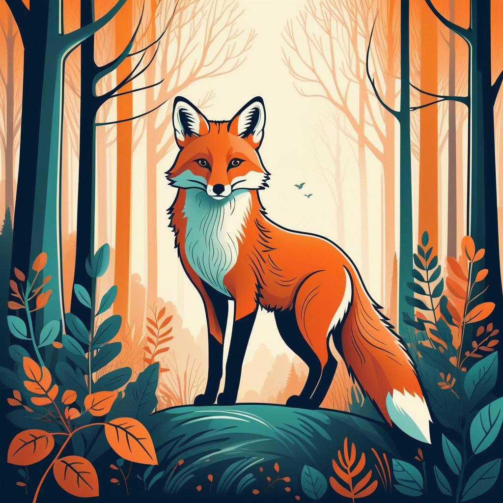 Curious Fox in Mystical Forest Art