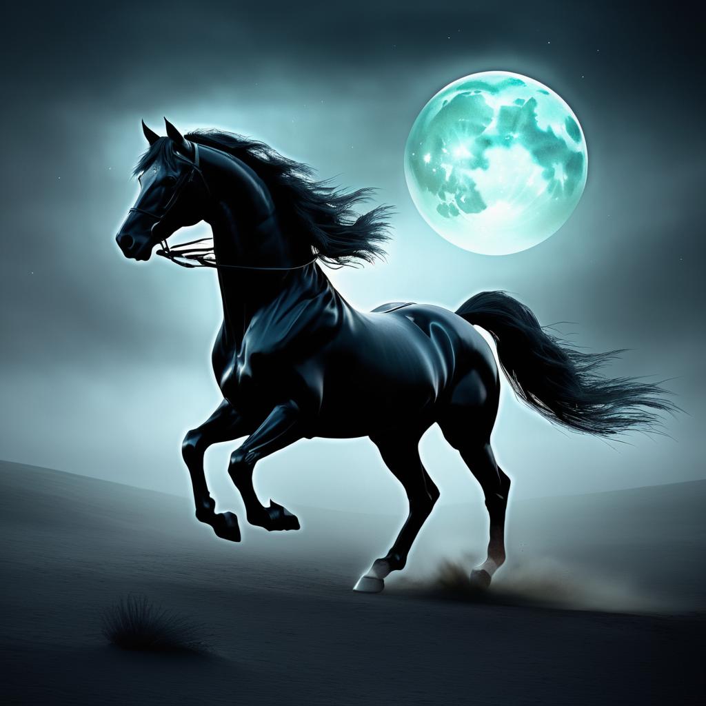 Eerie Phantom Horse in Whimsical Fantasy