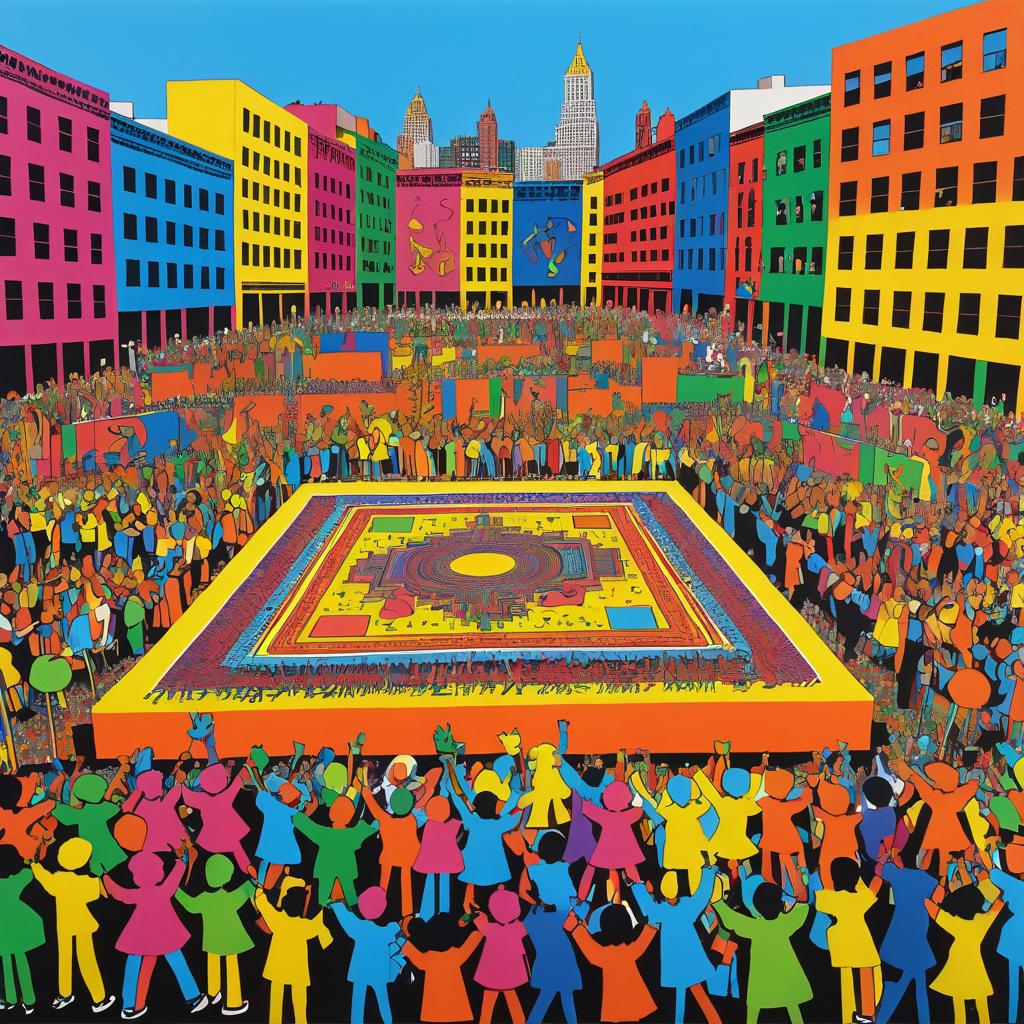 Vibrant Festival in Pop Art Style