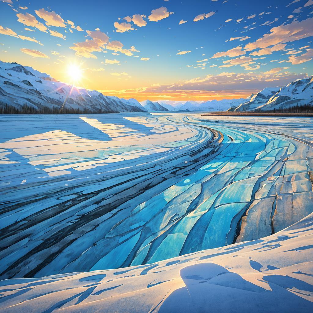 Immersive Glacier Fields Under Sunny Skies