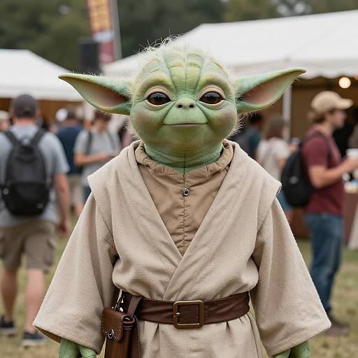 Yoda Costume at Outdoor Festival Scene