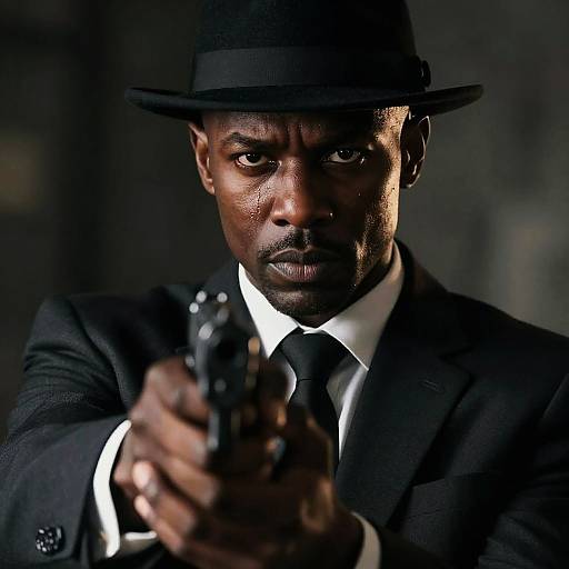 Noir Close-Up of Determined Man