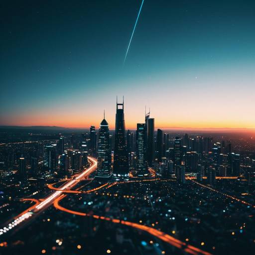 Futuristic City Skyline at Dusk