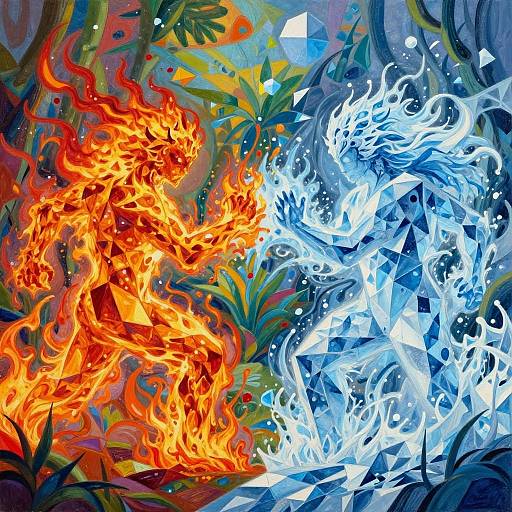 Elemental Clash of Fire and Ice