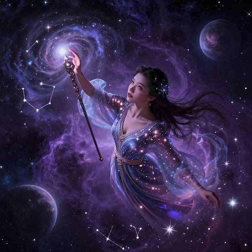 Enchanting Celestial Sorceress Art