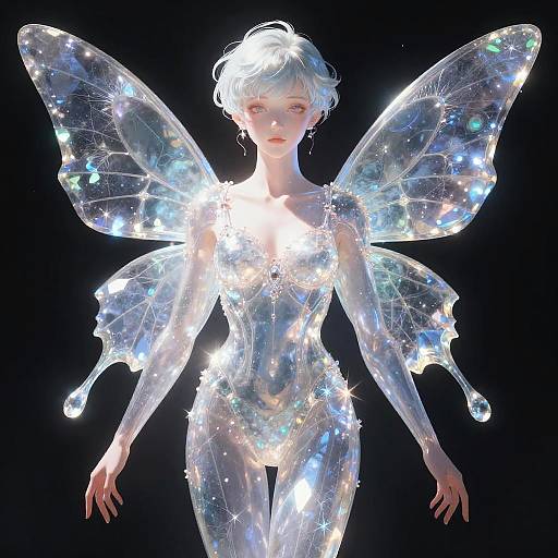 Crystalline Cybernetic Fairy Illustration