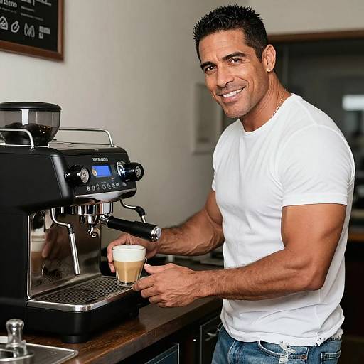 Mid-30s Latin Male Barista Portrait