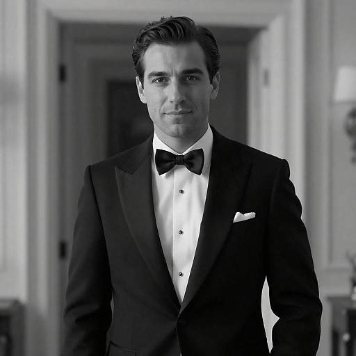 Elegant Black-and-White Tuxedo Portrait