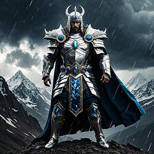 Celestial Warrior King in Ornate Armor