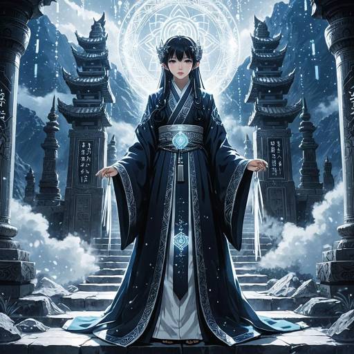 Elegant Oracle in a Sacred Temple