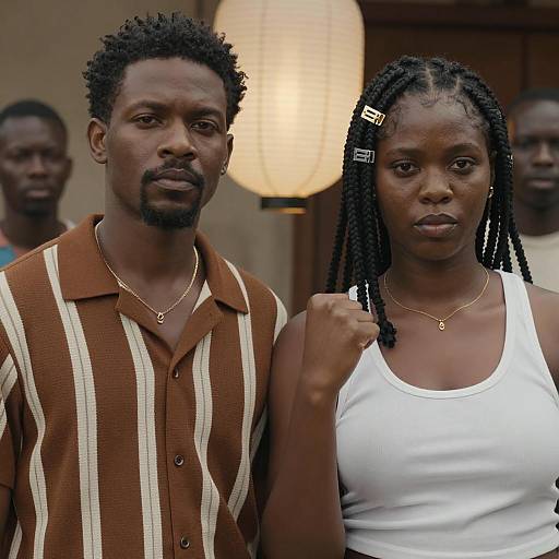 Serious Portrait of Two Black Individuals