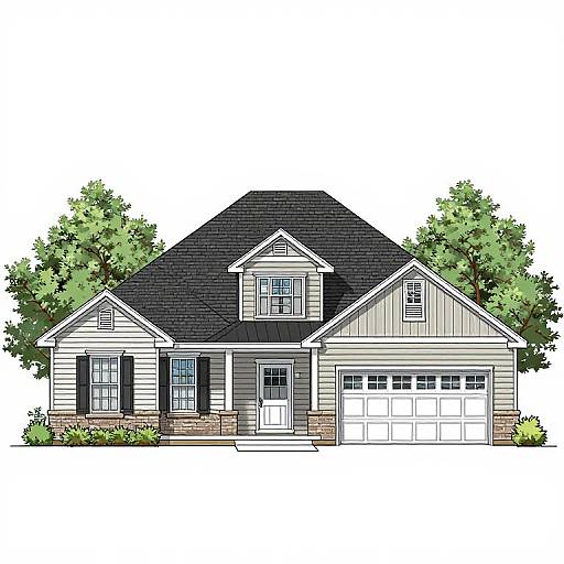 Southern Style Home Front Elevation