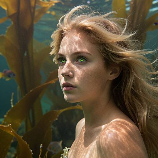 Underwater Portrait of Slavic Woman