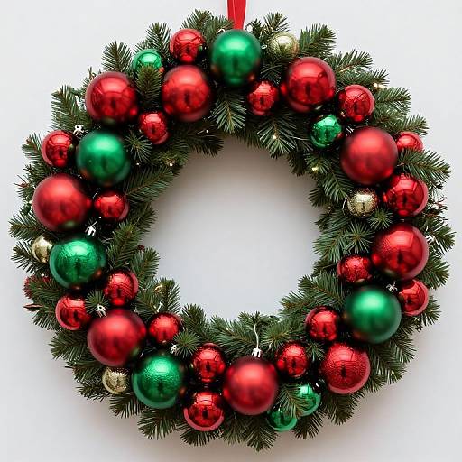 Festive Red and Green Christmas Wreath