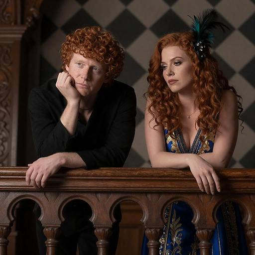 Thoughtful Couple by Ornate Railing