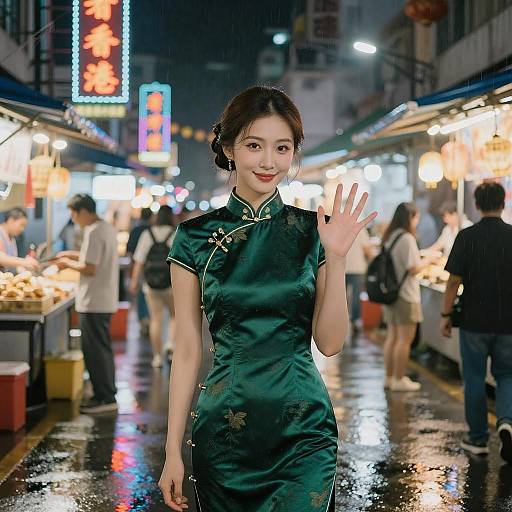 Elegant Chinese Woman at Kowloon Market