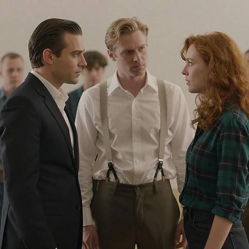 Intense Indoor Portrait of Three People