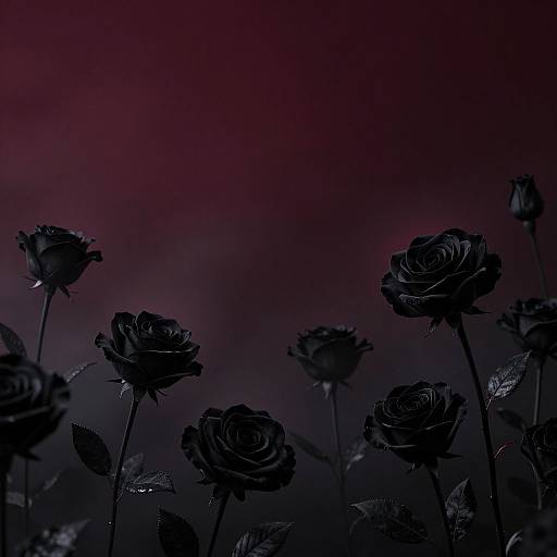 Surreal Black Rose Garden Wallpaper