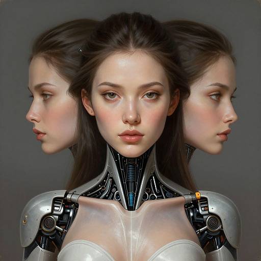 Elegant Symmetrical Female Android Portrait