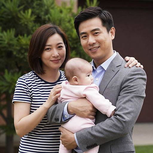 Outdoor Family Portrait with Baby