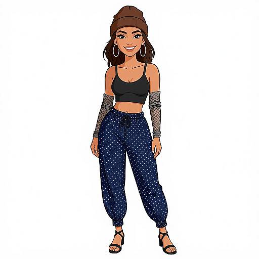 Smiling Woman in Casual Streetwear