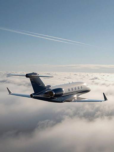 Navy Business Jet Above Clouds