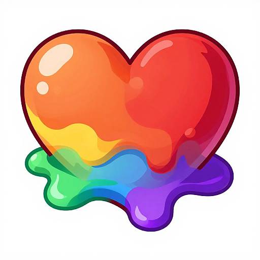 Colorful Cartoon Bloated Heart Melt