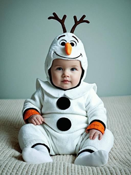 Infant in Olaf Snowman Costume