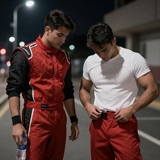 Dynamic Duo in Urban Night Scene