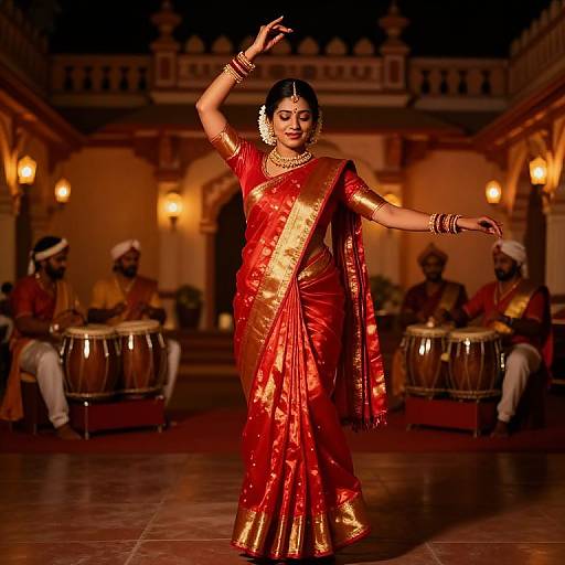 South Indian Bride Dancing at Night Wedding