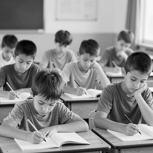 Boys Deep in Thought: A Classroom Scene