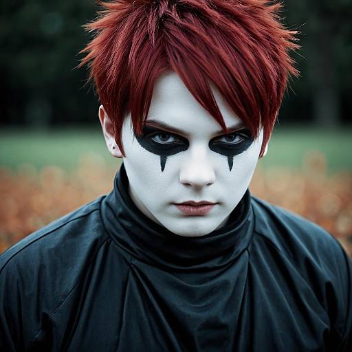 Young Man in Gaara-Inspired Halloween Costume