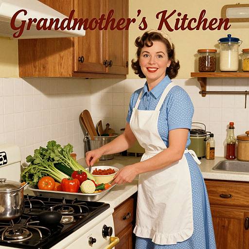 Nostalgic Retro Kitchen Scene